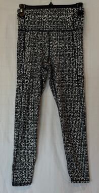 Women's Gap Fit Power Move High Rise Ankle Legging Black White Small Athletic
